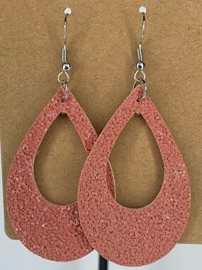 Faux Leather Dangle Earrings Handmade